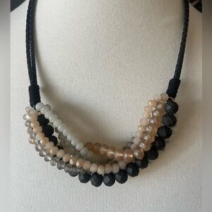 Beaded and braided necklace